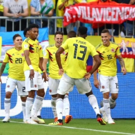 Left or right samara russia june 28 yerry mina of colombia celebrates with teammates after scoring his teams first goal during the 2018 fifa world cup russia group h match between senegal and colombia at samara arena on 1530201997774 300x300