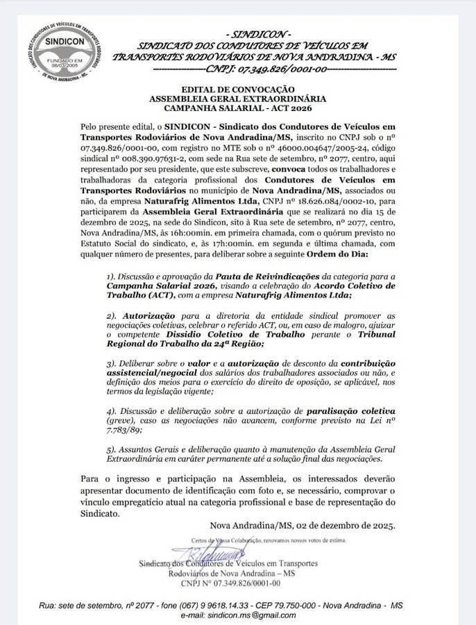 Center edital sindicon